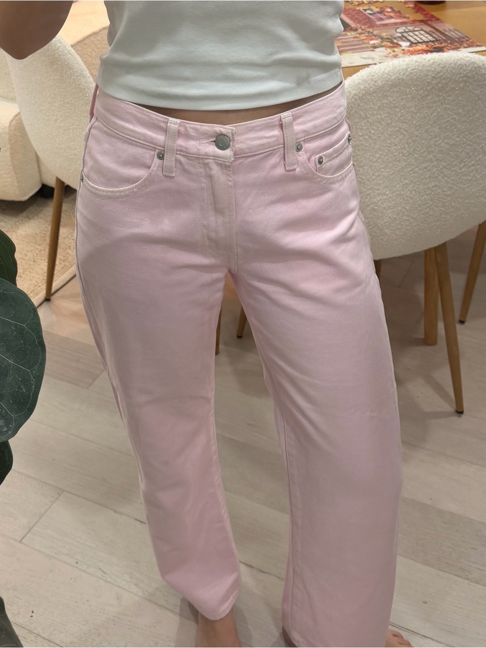 pistola Pastel Pink Straight-Leg Jeans